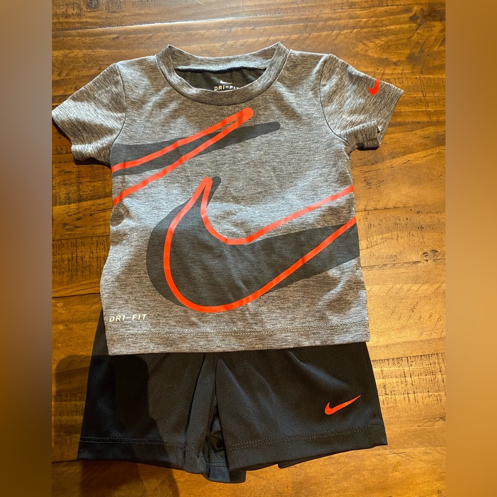 Nike Red Shorts Set- 12 Month